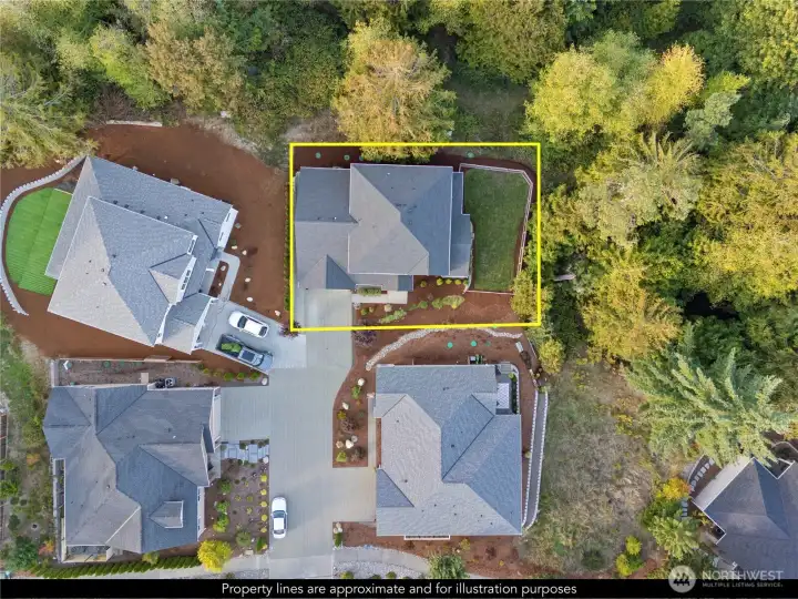 Aerial photo #1 Boundary lines for illustrative purposes only.