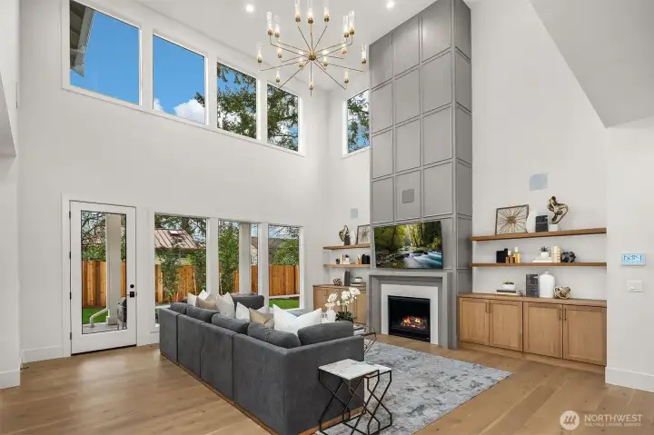 2 story Great room that overlooks the private backyard