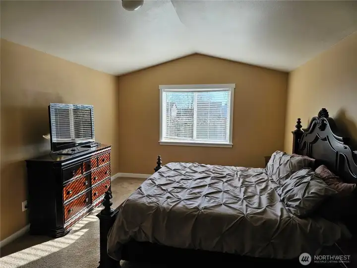 Primary bedroom looking into back yard