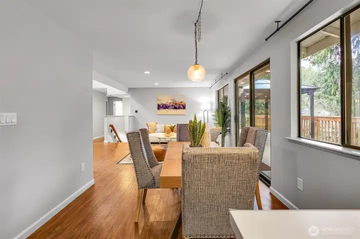 The open flow between rooms keeps everyone connected.