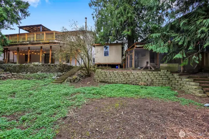 A backyard with room to garden, play, or simply enjoy nature.