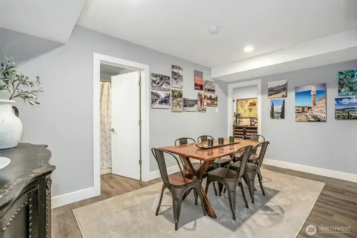 Additional entertaining space on lower level