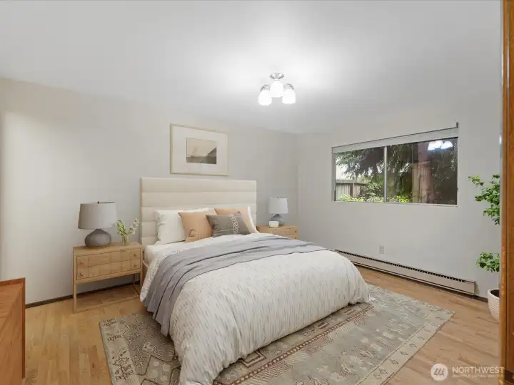 Primary bedroom virtually staged