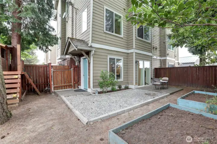 Private patio for outdoor enjoyment.