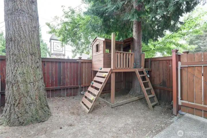 Fully fenced yard for added privacy.