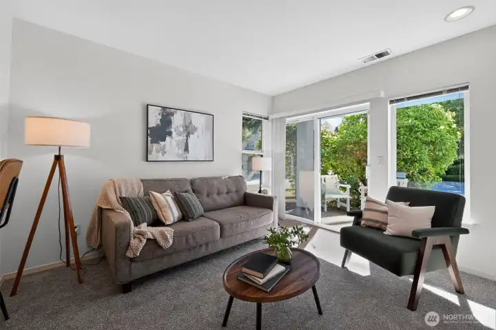 Indoor-outdoor living with private patio access