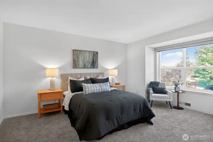 Spacious primary suite with room to unwind