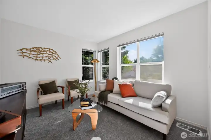 Natural light floods this bonus space