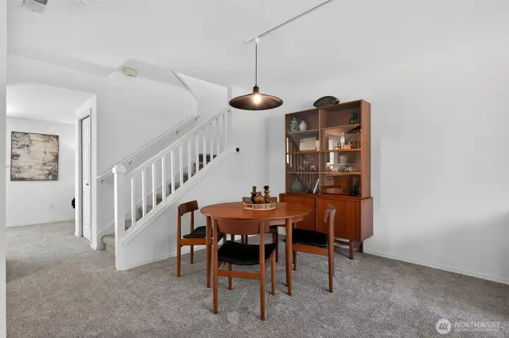 Dining room positioned at the heart of the home