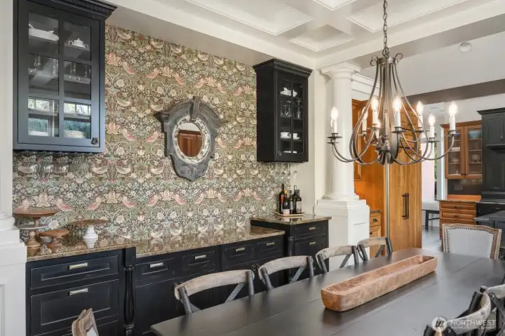Formal dining room with built-in buffet