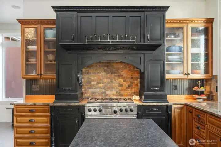 Ornate cabinetry with modern features