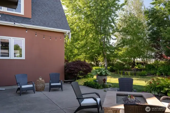 Patio with room for multiple outdoor rooms