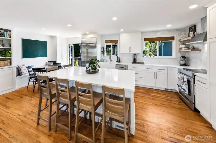 Beautiful opened up kitchen with incredible island that is the true heart of the home.