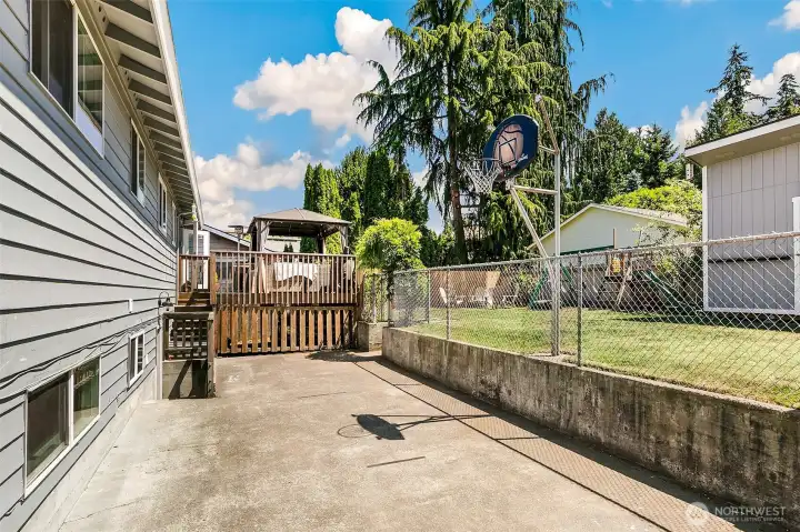Plenty of extra parking or storage or play space!