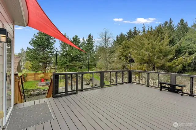 Big private deck off the kitchen.