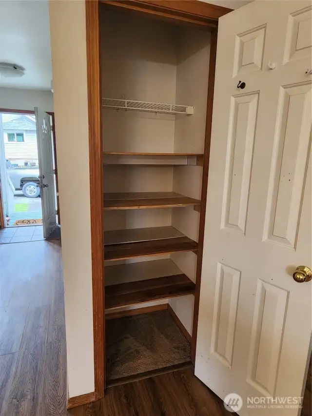Right beside the kitchen is a pantry for your kitchen appliances or your Costco items!