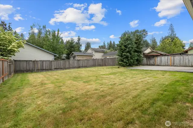 Large fenced yard