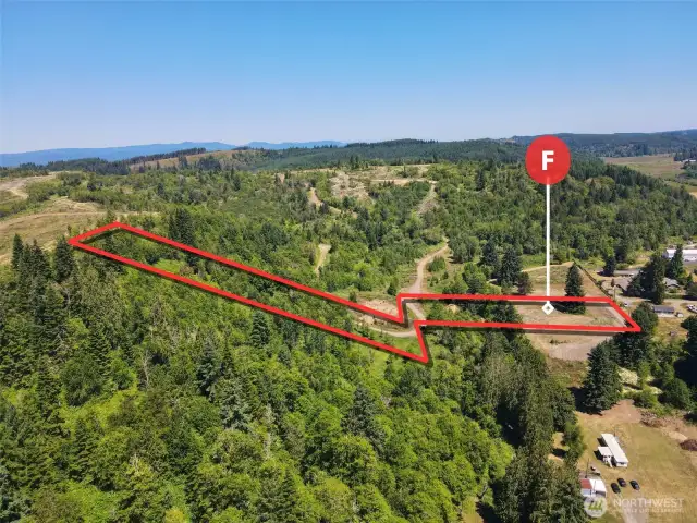 Overhead view with approximate boundaries in red.