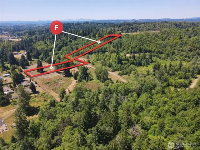 Overhead view with approximate boundaries in red.
