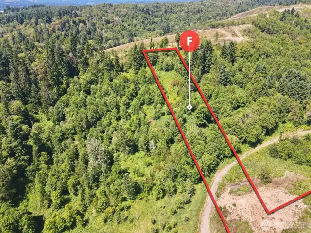 Overhead view with approximate boundaries in red.