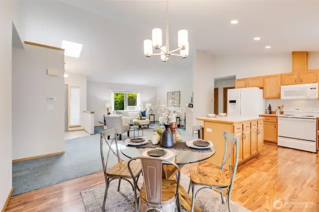 Just off the kitchen is the dining space.