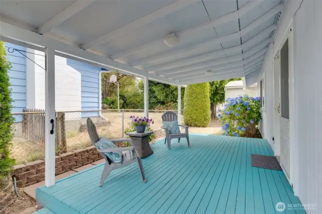 Enjoy a cool evening out here on the porch.
