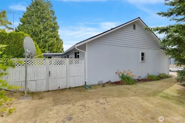Located on a corner lot, this home also has a spacious side yard.