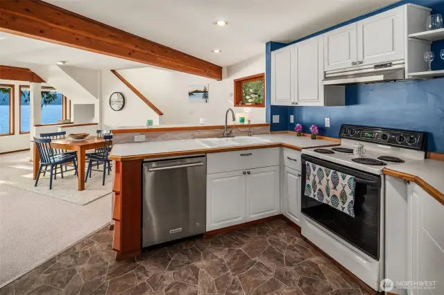 Open concept kitchen.