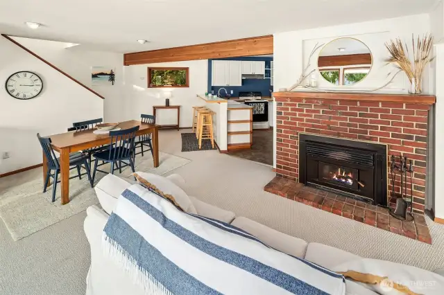 Soft sofa, crackling fireplace, and a good book is the perfect place to recharge after a day of adventure.