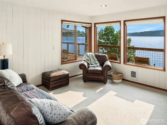 Comfort meets calm in this open living space.