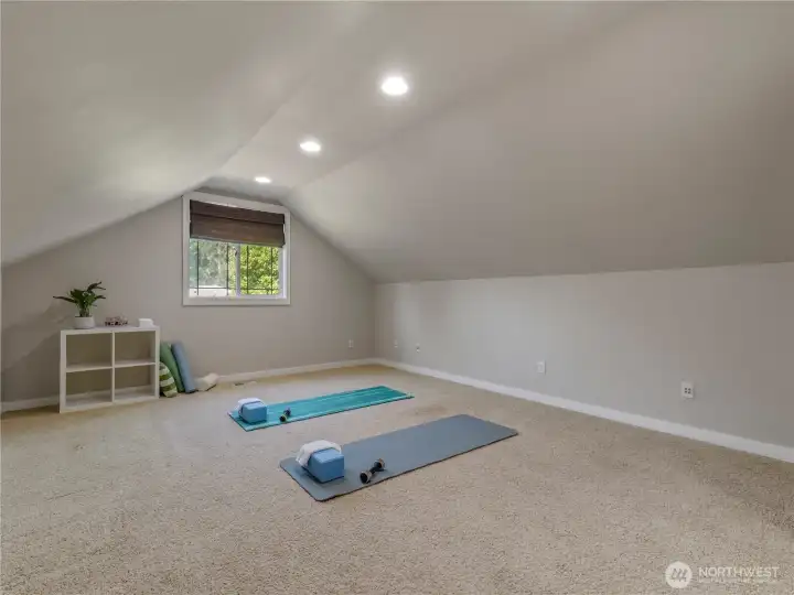 North facing bonus room provides a versatile space to meet your needs; family room, home theater, playroom, craftroom, workout space...