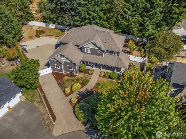 Aerial view of the property.
