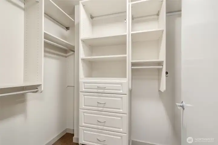 Custom built-in closet system.