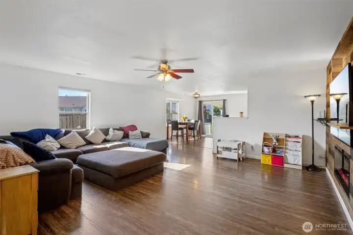 Open floor plan allows seamless flow throughout the home.