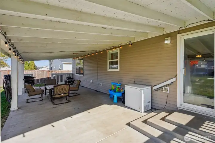 Slider from the dining room with access to your covered patio