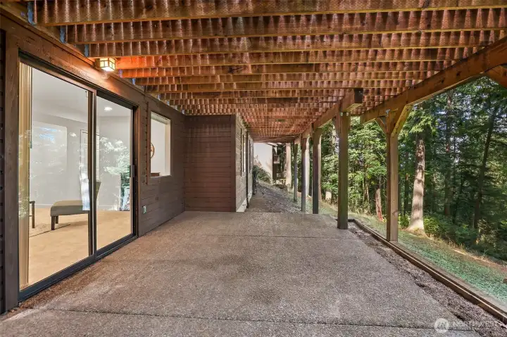 Patio below is wired for a hot tub.