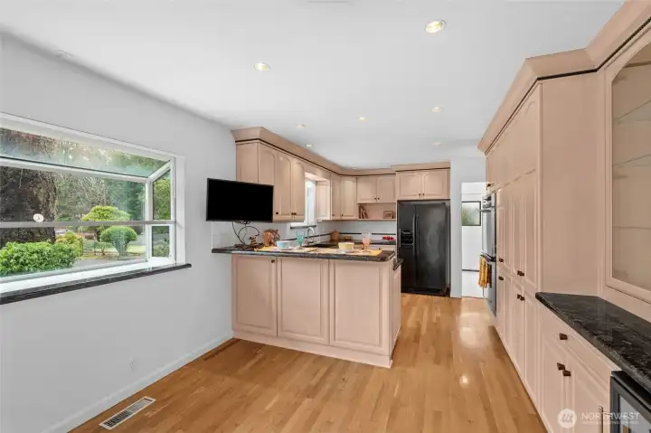 Kitchen with an eating nook great for a small table,