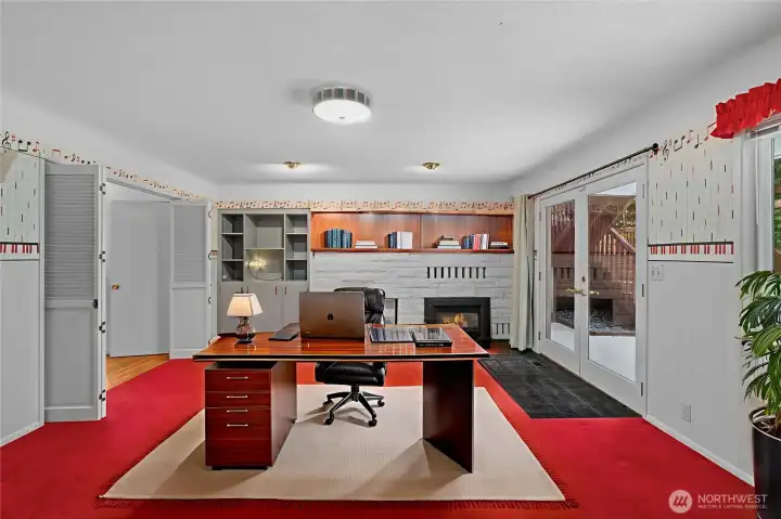 Office/music room with access to outdoors.  (this photo virtually staged)