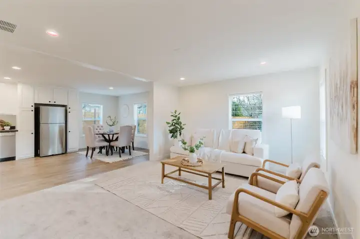 Spacious open concept living.