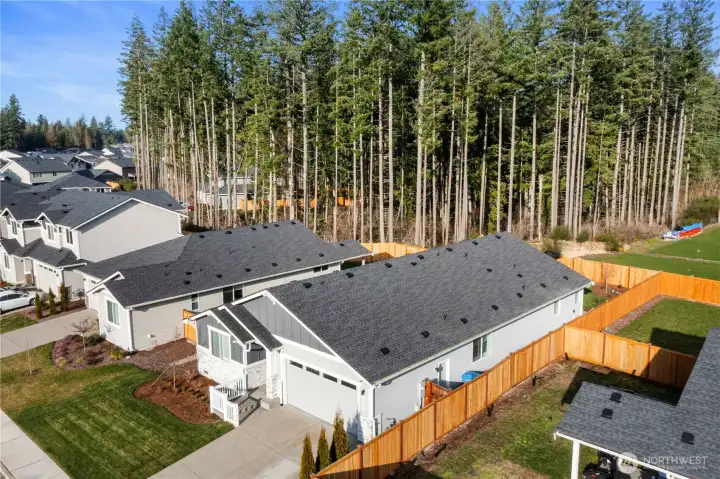 Private greenbelt lot with scenic backdrop