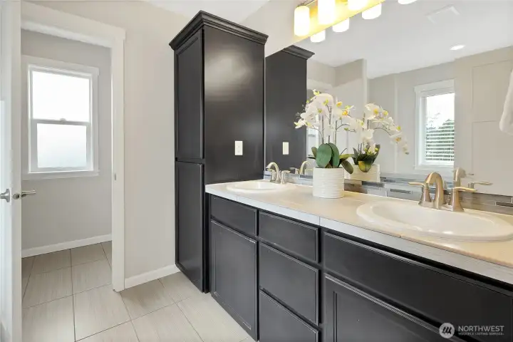 Primary Bathroom with double sinks