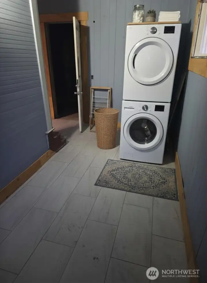 Laundry room is virtually staged