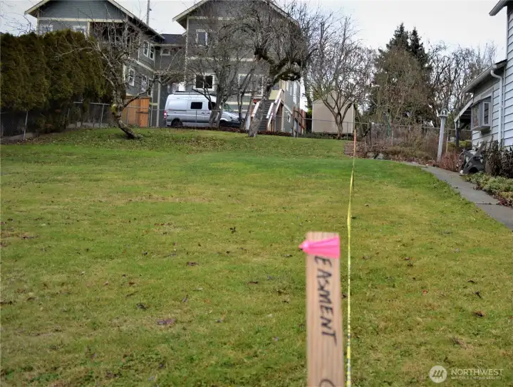 This easement line is 10 ft from the southern property line.