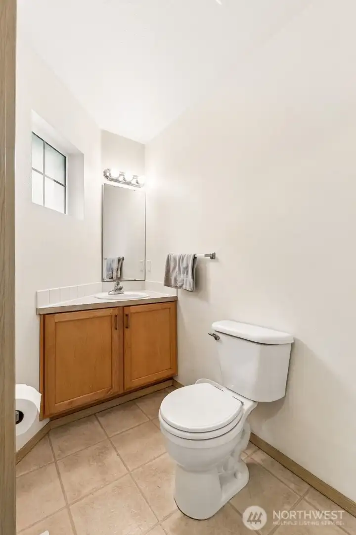 Powder room 1/2 bath on main level.