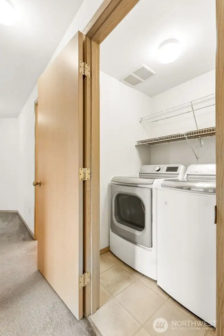 Washer and dryer upstairs