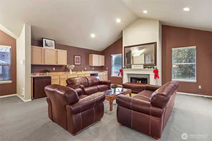 Community clubhouse gathering space.