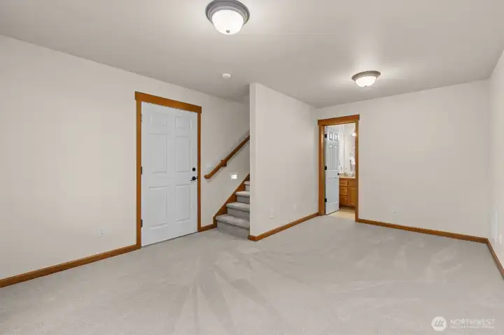 Basement room could be used as office or bedroom.