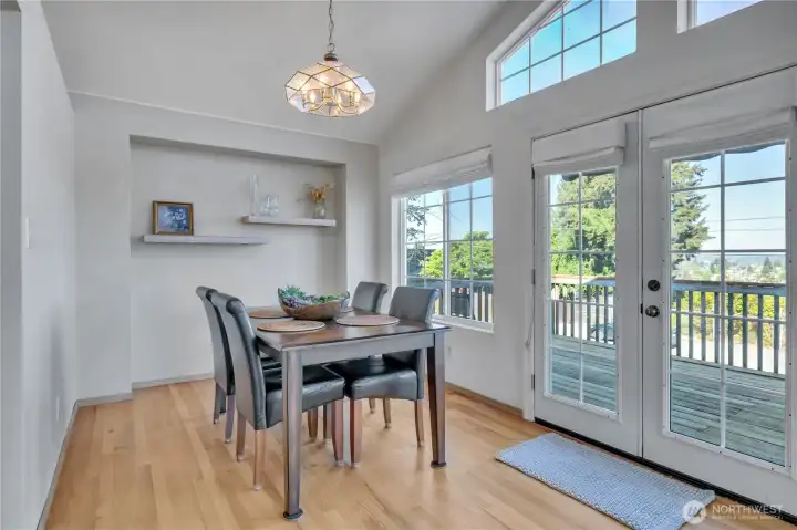 Spacious dining room with views!