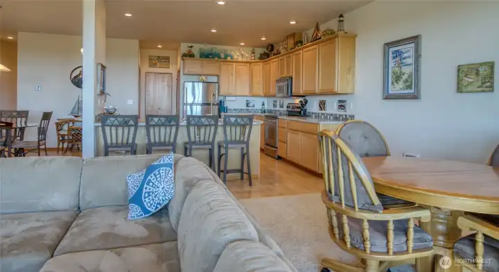 Back inside, there is generous space to gather with loved ones.