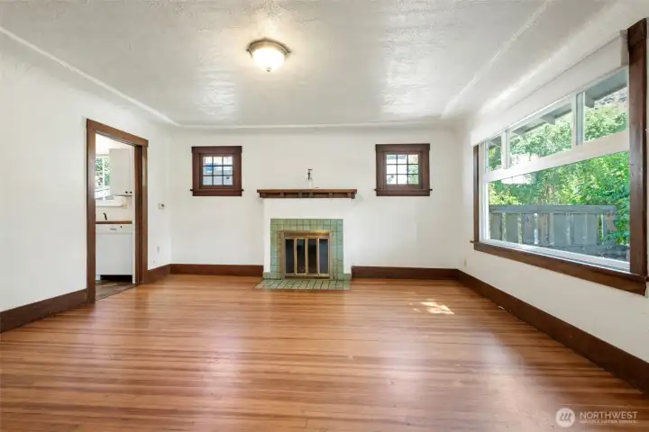 Living Room with Wood Fireplace